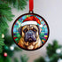 Bull Mastiff in Santa Hat Suncatcher Decoration
